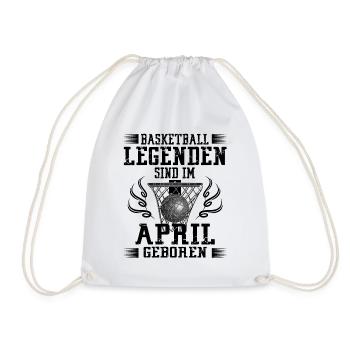 April Geburtstag Geschenk Basketball Basketballer - Turnbeutel - Weiß - Vorne