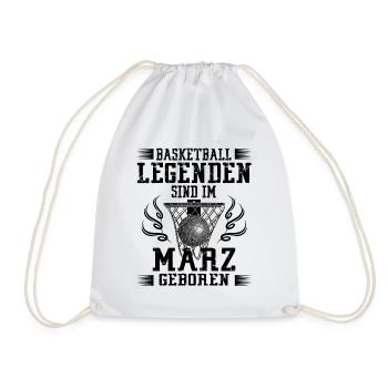 März Geburtstag Geschenk Basketball Basketballer - Turnbeutel - Weiß - Vorne