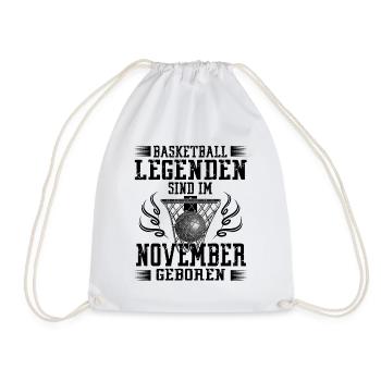 November Geburtstag Geschenk Basketball Basketball - Turnbeutel - Weiß - Vorne