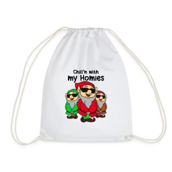 Noël Gnome, Gnome, Elfe de Noël - Sac de sport léger - blanc - Devant