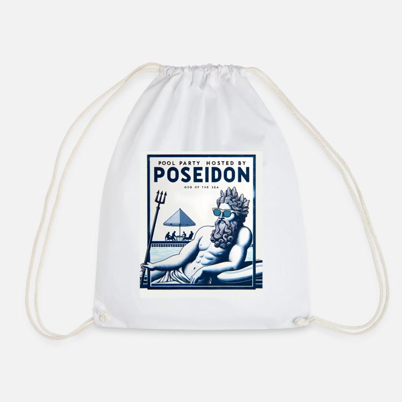 Poseidon's Poolparty - Turnbeutel - Weiß