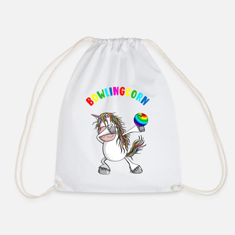 Bowlingcorn - Dabbing Einhorn Beim Bowling - Dab - Turnbeutel - Weiß
