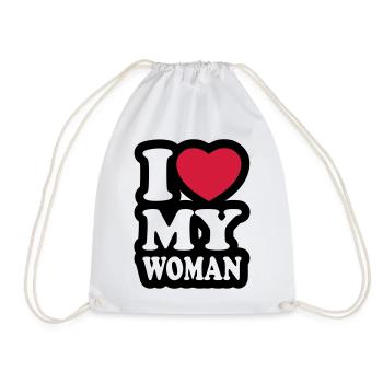 I love my woman - J'aime mon femme - Sac de sport léger - blanc - Devant