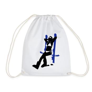 ski girl - Sac de sport léger - blanc - Devant