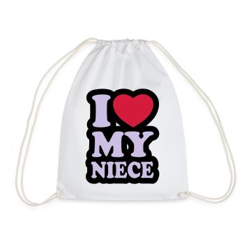 I love my niece - Ich liebe meine Nichte - Turnbeutel - Weiß - Vorne
