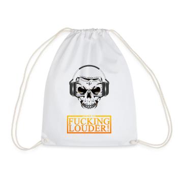 Skull Headphones Blast - Drawstring Bag - white - Front