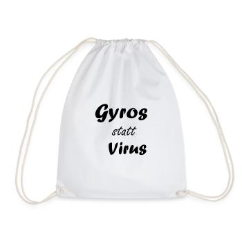 Gyros statt Virus - lustiger Spruch - Turnbeutel - Weiß - Vorne