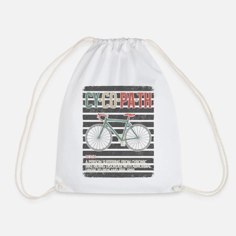 Cyclopath Bike Anthem - Drawstring Bag - white