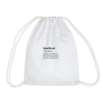 Teacher (Lehrer) Clean Edition - Drawstring Bag - white - Front