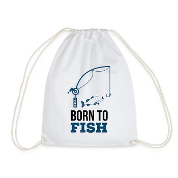 Born to fish - Drawstring Bag - white - Front
