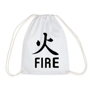 Kanji de feu avec le texte - Sac de sport léger - blanc - Devant