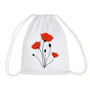 corn poppy - Drawstring Bag - white - Front