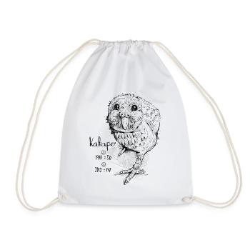 Kakapo bird with population development - Drawstring Bag - white - Front