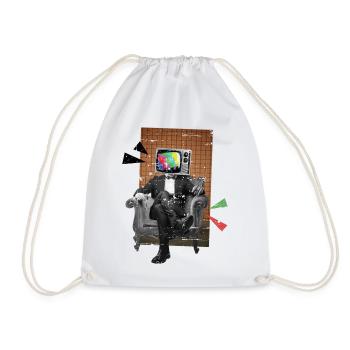 Retro TV - Drawstring Bag - white - Front