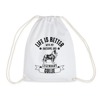 Legendärer Collie Vintage Retro - Turnbeutel - Weiß - Vorne