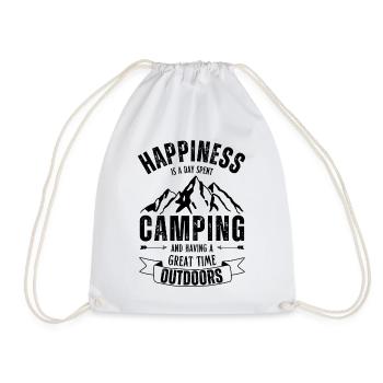 Happiness is a day spent camping in nature. - Turnbeutel - Weiß - Vorne