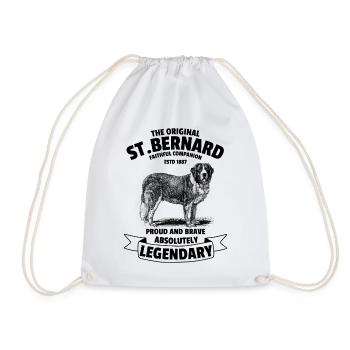 Legendary St. Bernard Dog Retro Vintage - Drawstring Bag - white - Front