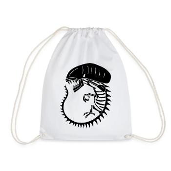 Squelette de monstre extraterrestre noir - Sac de sport léger - blanc - Devant
