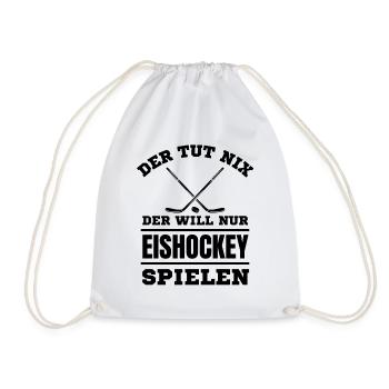 Eishockey Hockey Hockeyspieler Eishockey - Turnbeutel - Weiß - Vorne