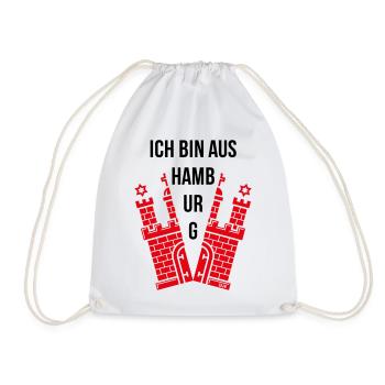 Ich Bin Aus Hamburg (Hamburger / Wappen) - Turnbeutel - Weiß - Vorne