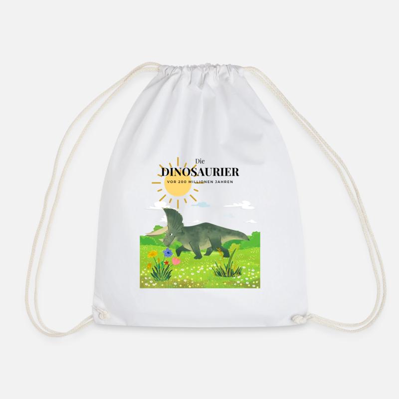 Dinosaur ART - Drawstring Bag - white