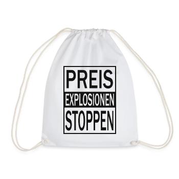 Preisexplosionen Stoppen - Turnbeutel - Weiß - Vorne