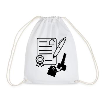 House contract sign rent purchase - Drawstring Bag - white - Front