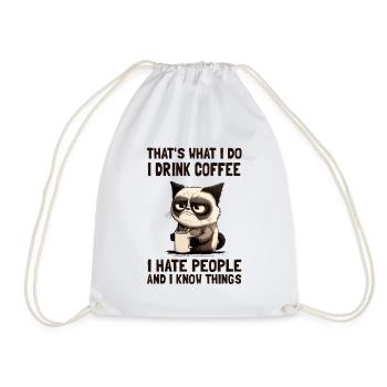 chat agaçant chat Grumpy café chat photo - Sac de sport léger - blanc - Devant