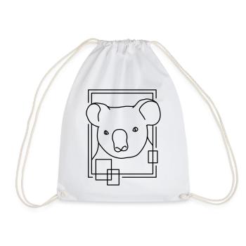 Koala en forme géométrique - Conception d’art au trait - Sac de sport léger - blanc - Devant