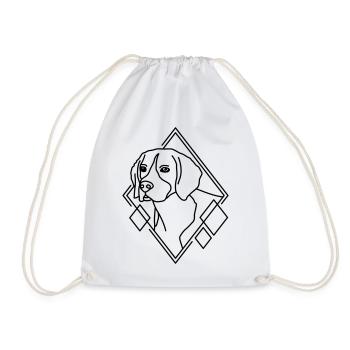 Beagle en forme géométrique - Conception d’art au trait - Sac de sport léger - blanc - Devant