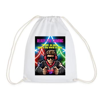 Gamer Ready for Gaming Neon Colors - Drawstring Bag - white - Front