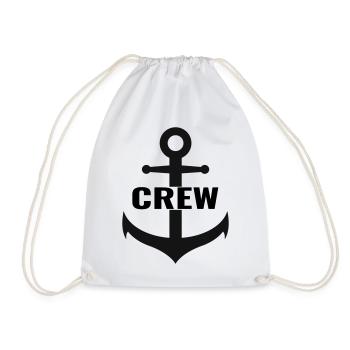 Crew with anchor the team design - Drawstring Bag - white - Front