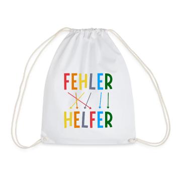 Fehler sind bunte Helfer Schriftzug mehrfarbig - Turnbeutel - Weiß - Vorne