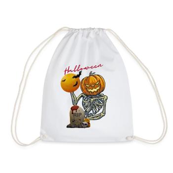 Kürbis Skelett Halloween Design - Turnbeutel - Weiß - Vorne