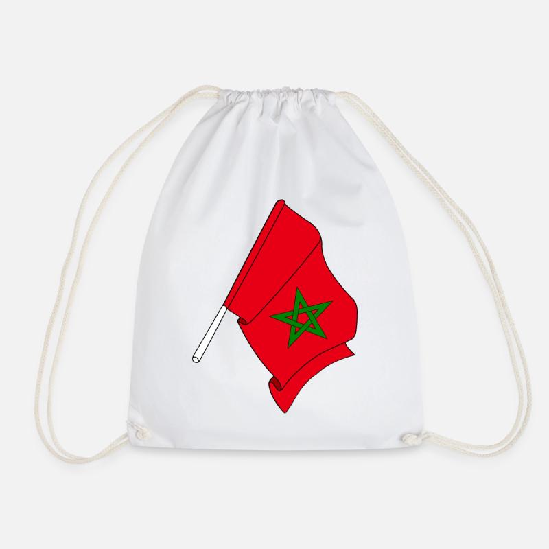 Flagge von Marokko - Turnbeutel - Weiß