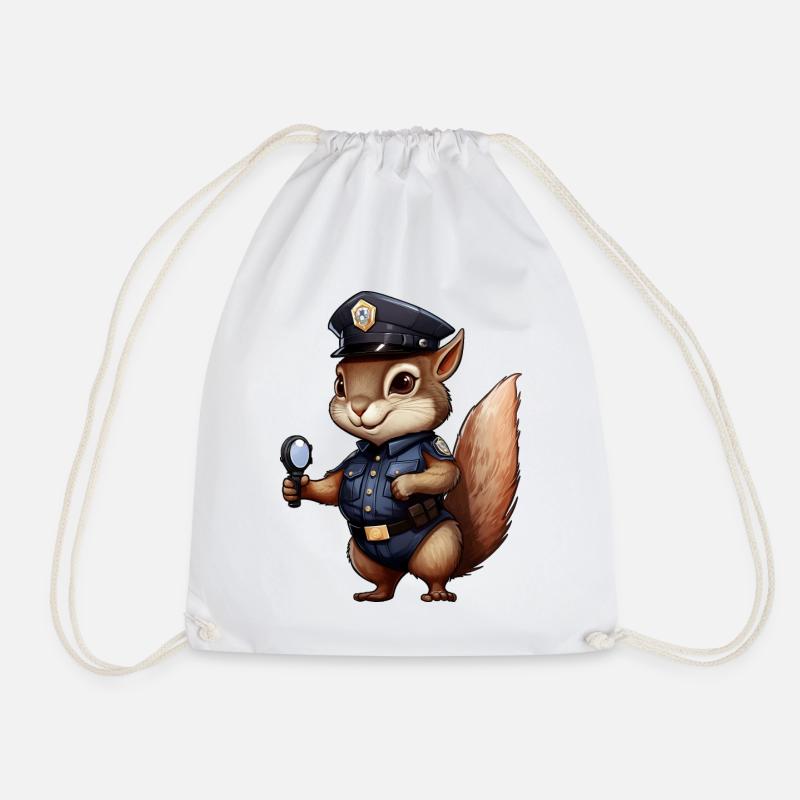 Eichhörnchen Polizistin - Turnbeutel - Weiß