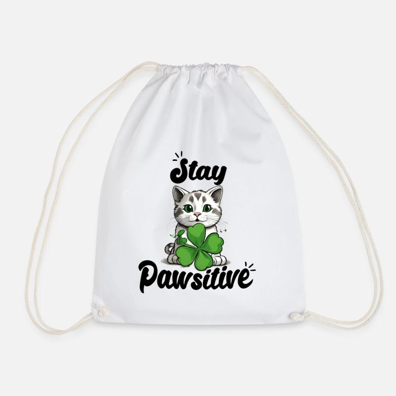 Stay Pawsitive - Turnbeutel - Weiß