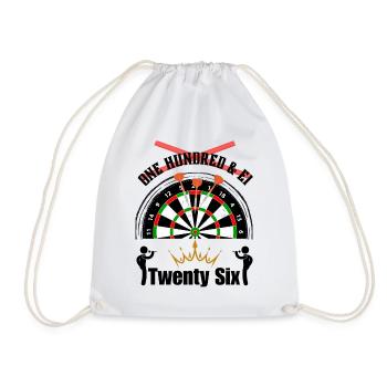 26 is the new 180 - Steel Darts - Drawstring Bag - white - Front