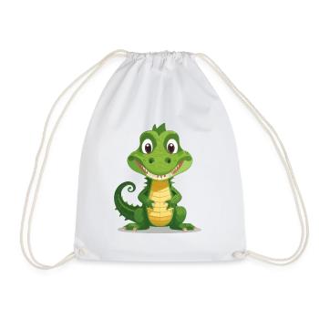 crocodile mignon - Sac de sport léger - blanc - Devant