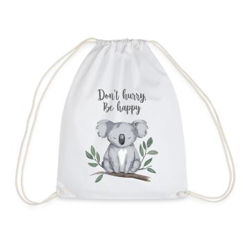 Don't Hurry, Be Happy - Aquarell Koala - Turnbeutel - Weiß - Vorne