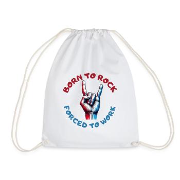 Born to rock! Born to rock! # - Drawstring Bag - white - Front