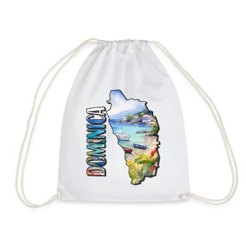 Aquarell Landkarte Dominica - Turnbeutel - Weiß - Vorne