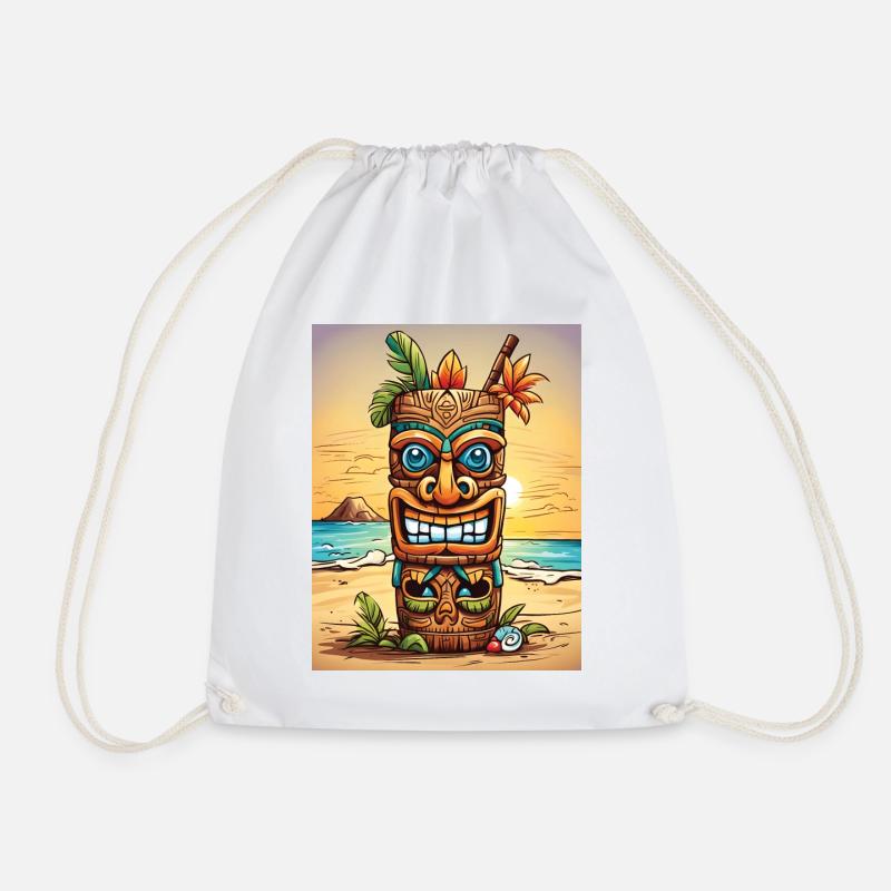 Tiki Statue - Turnbeutel - Weiß