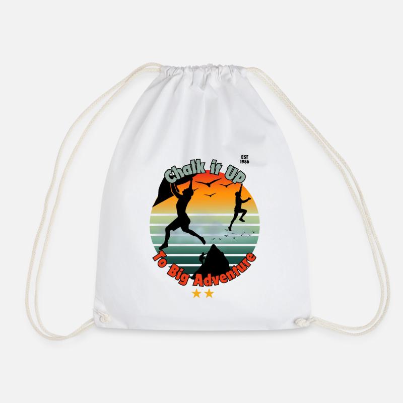 Chalk it Up To Big Adventure - Drawstring Bag - white