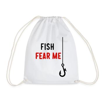 Fish Fear Me - Drawstring Bag - white - Front