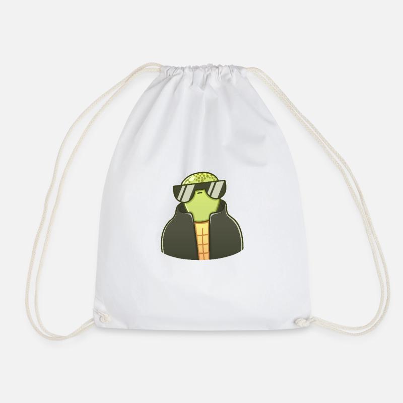 Calm Turtle - Drawstring Bag - white