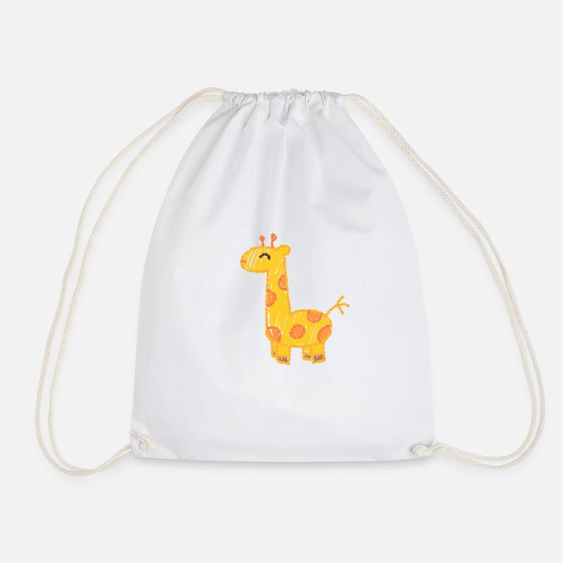 The Elegant Giraffe - Drawstring Bag - white