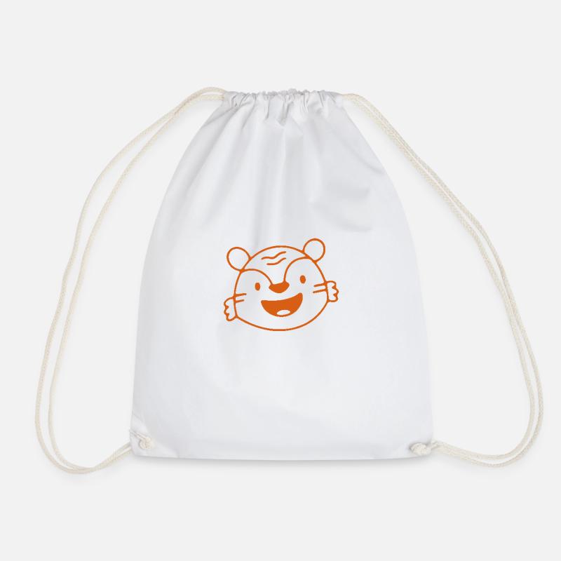 Mighty Tiger - Drawstring Bag - white