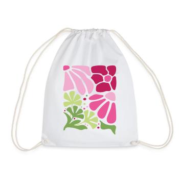 Boho Blumen Frühling Sommer Garten Natur - Turnbeutel - Weiß - Vorne