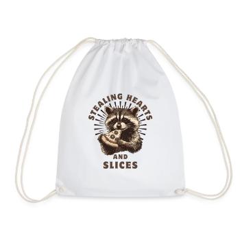 Raton laveur mangeant de la pizza - Sac de sport léger - blanc - Devant